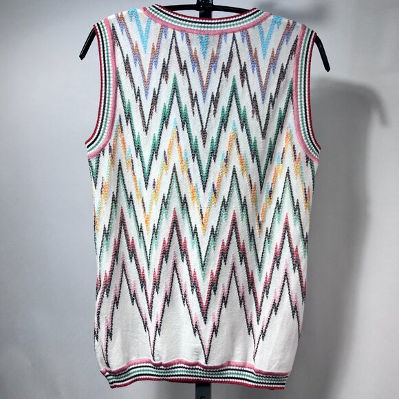 NWOT MISSONI Multicolored Patterned Vest Women 10US 40EU Made in Italy - Picture 3 of 7